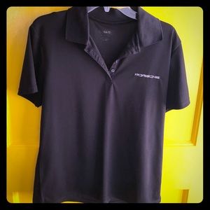 Porsche Black Collared Sport Shirt - Large